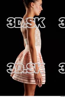 Arm flexing reference of body white dress pink skirt Eveline…